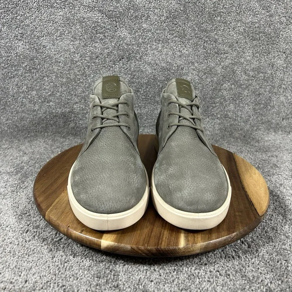 ECCO Street Lite Mens Sz EU 43 US 9 Gray Nubuck Leather Casual Chukka Boots Used